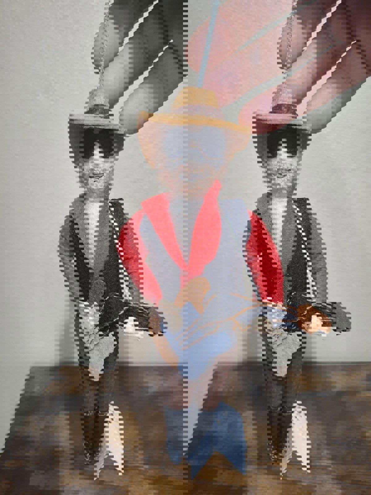 Handmade Hank Williams Felt/Wool Ornament