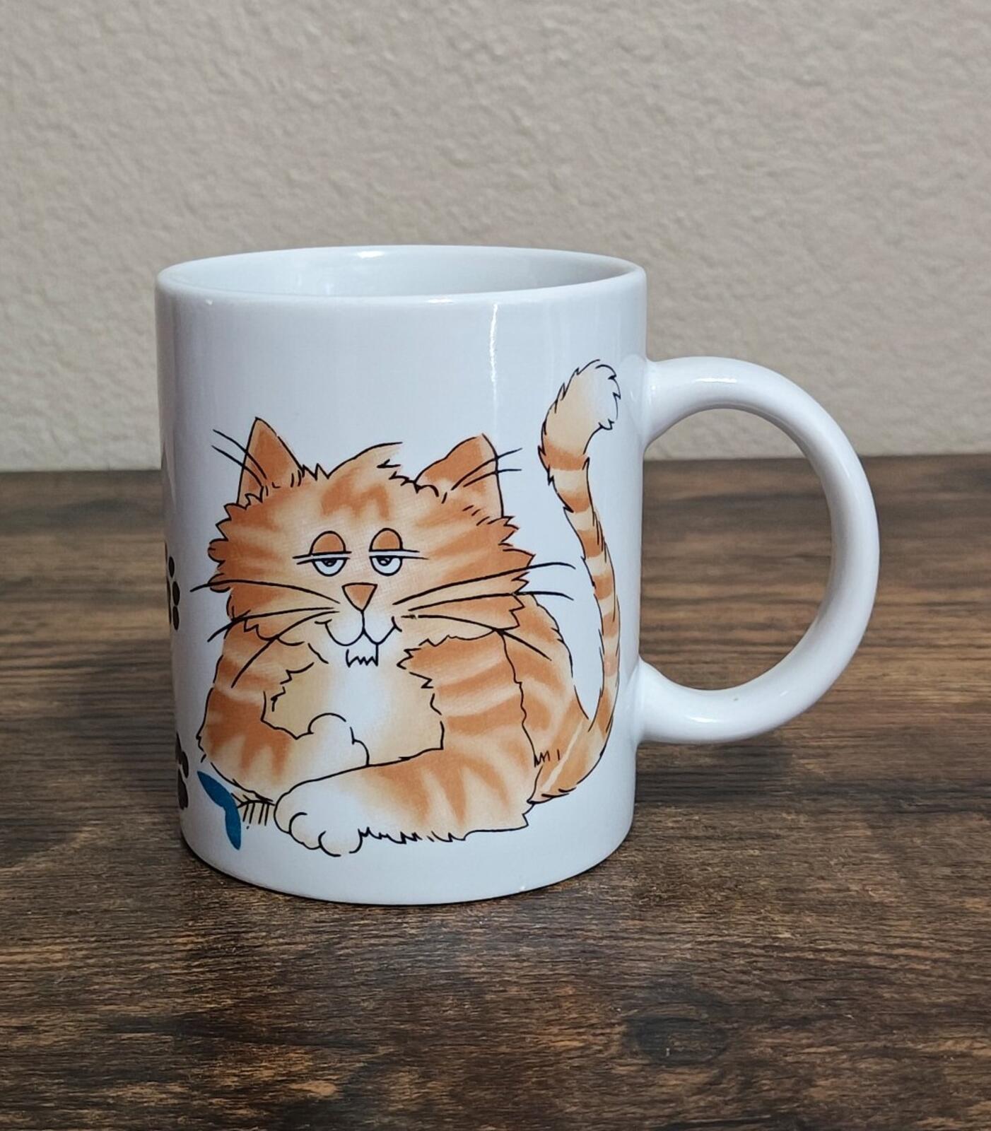 1980s Calico Cat White Mug