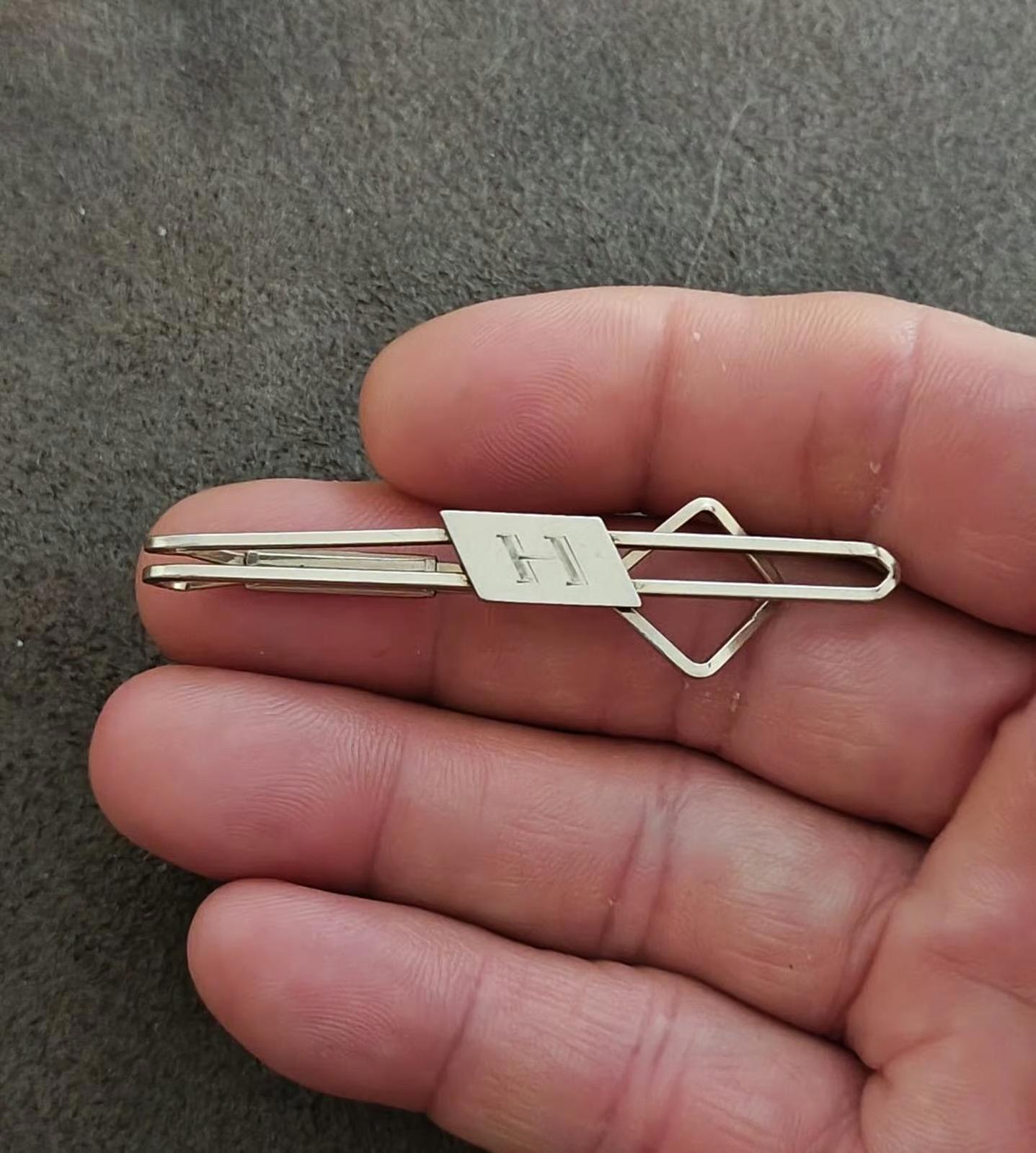 1950s/60’s Initial H Silver Tone Tie Bar Clip