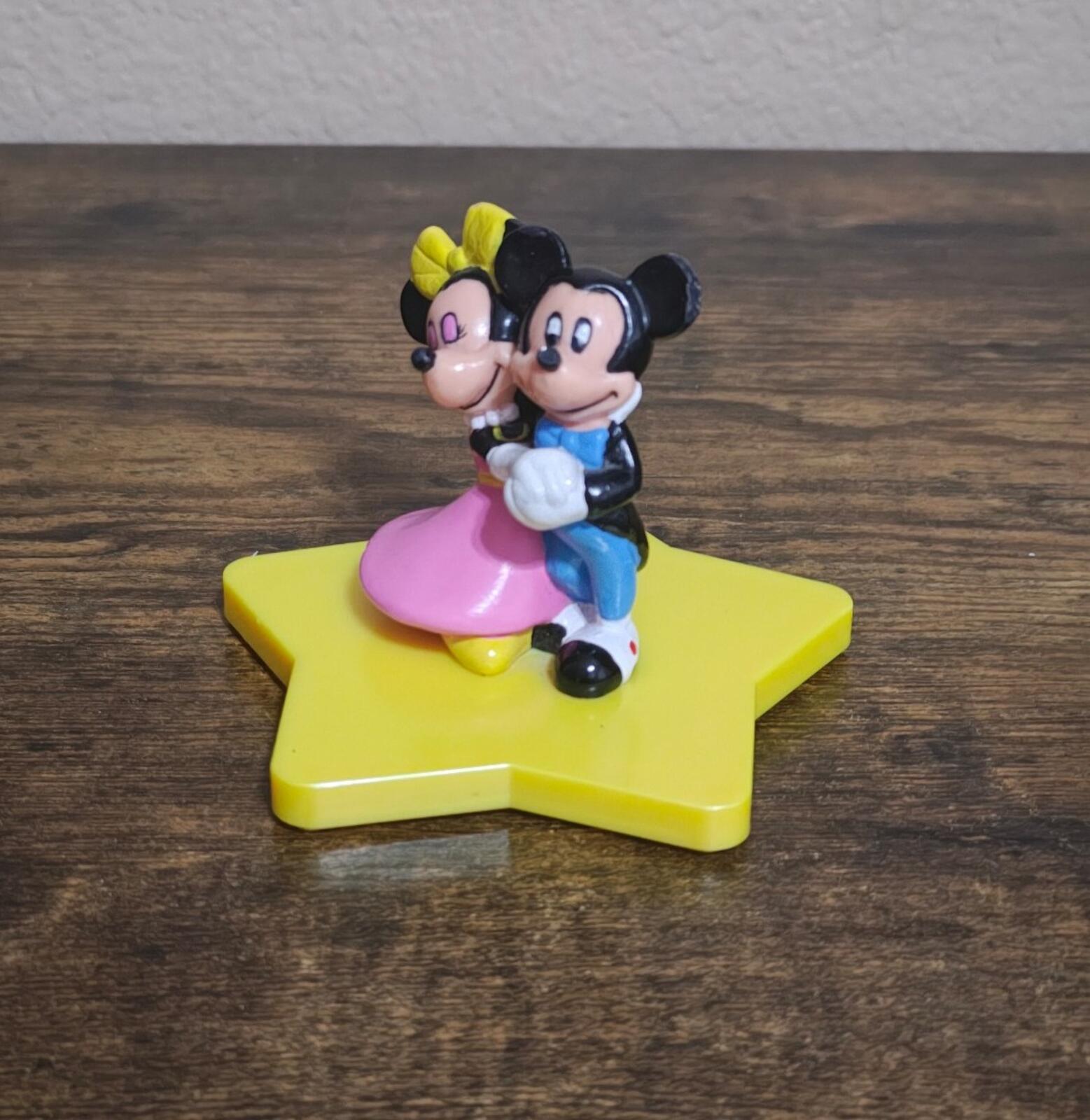 1980s Mickey & Minnie On Star Cake Topper/Figurine