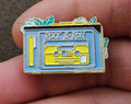 Retro Rock & Roll" Cassette Tape Gold Tone Enamel Pin