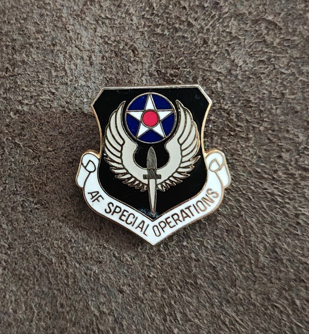 1990s US Air Force Special Operations Gold Tone Enamel Pin