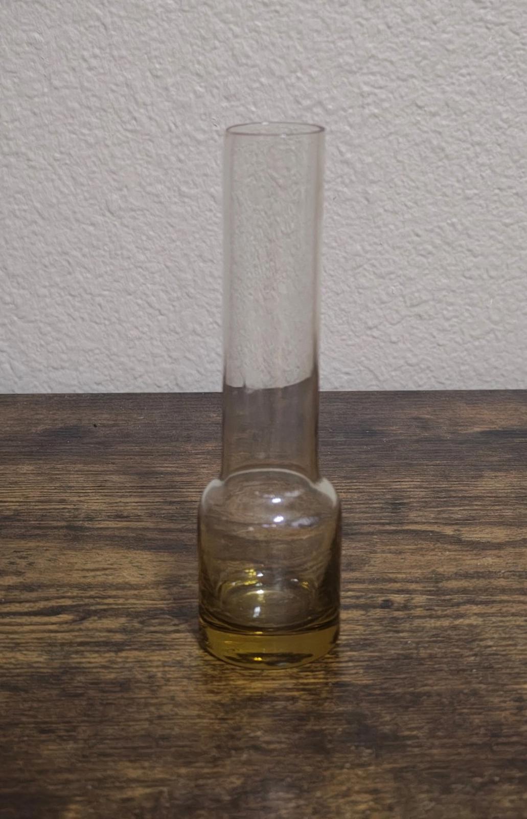 1960s/70s Set of One Purple & One Yellow Glass Bud Vases/Containers