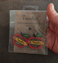 Lightweight Wooden Teacher Appreciation Dangle Earrings New