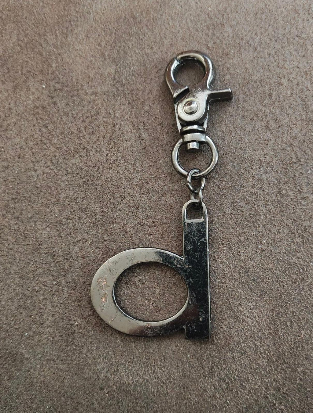 Y2K Vintage Bebe Gunmetal With Crystals Letter "B" initial Keychain
