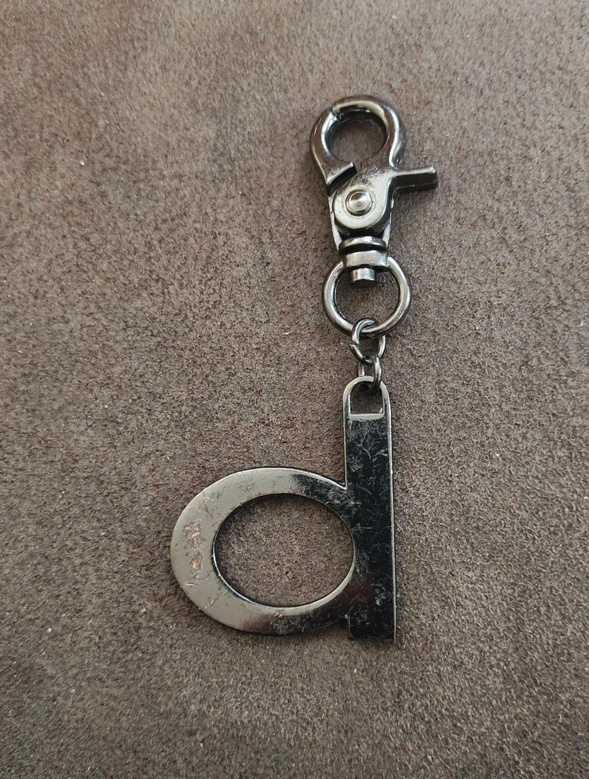 Y2K Vintage Bebe Gunmetal With Crystals Letter "B" initial Keychain