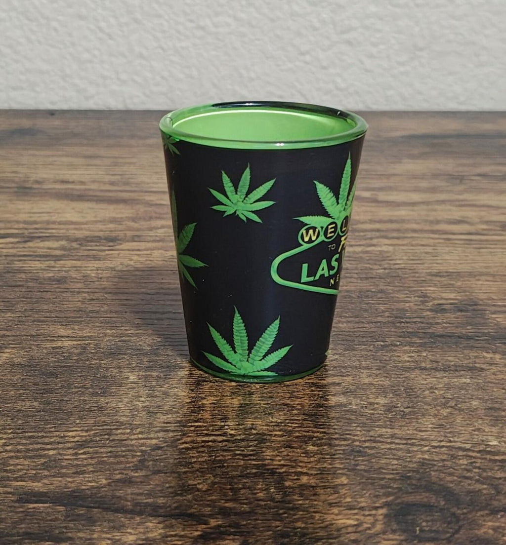 Welcome To Fabulous Las Vegas Nevada Green & Black Shot Glass