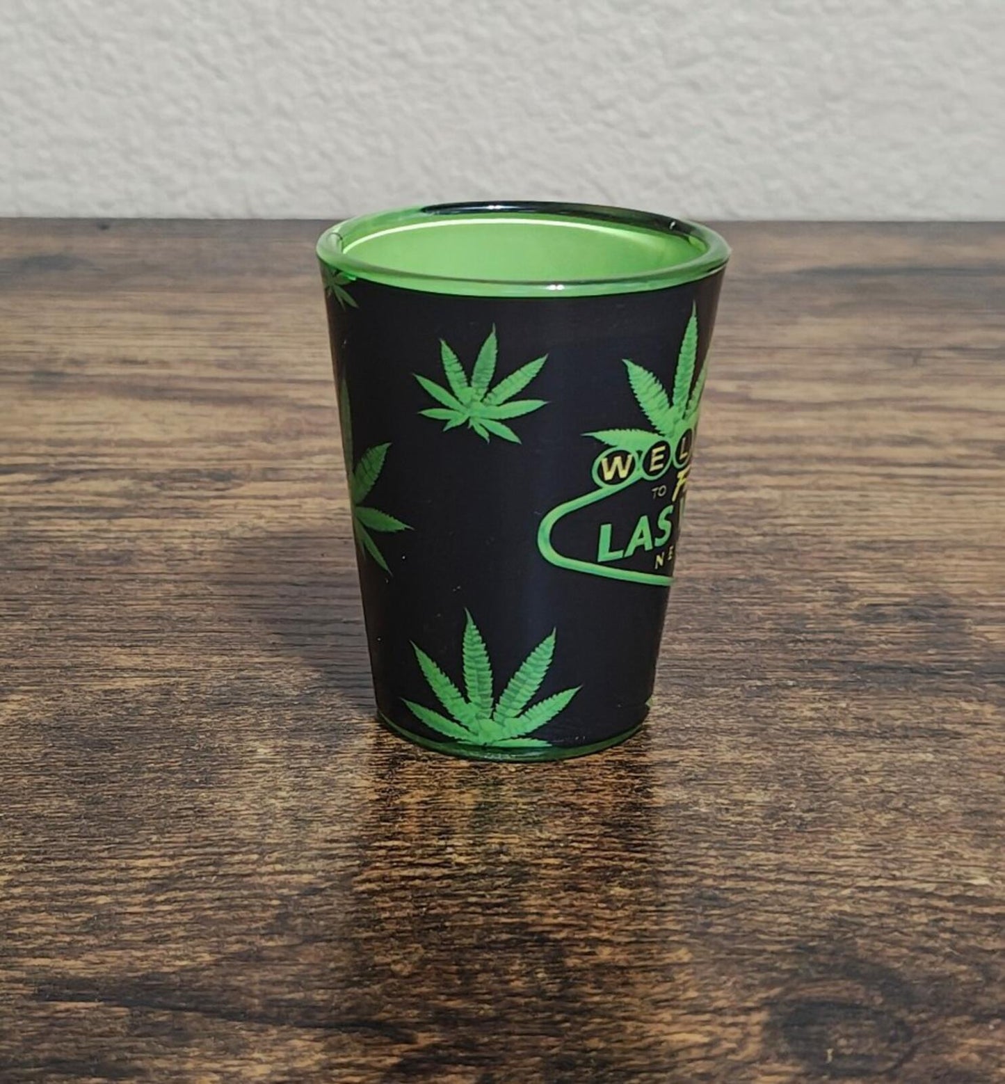 Welcome To Fabulous Las Vegas Nevada Green & Black Shot Glass