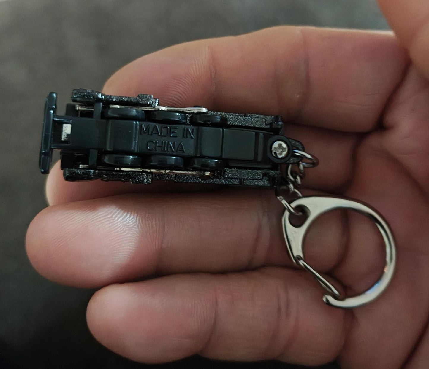 1970s Vintage Black Plastic USA American Locomotive 210 Keychain