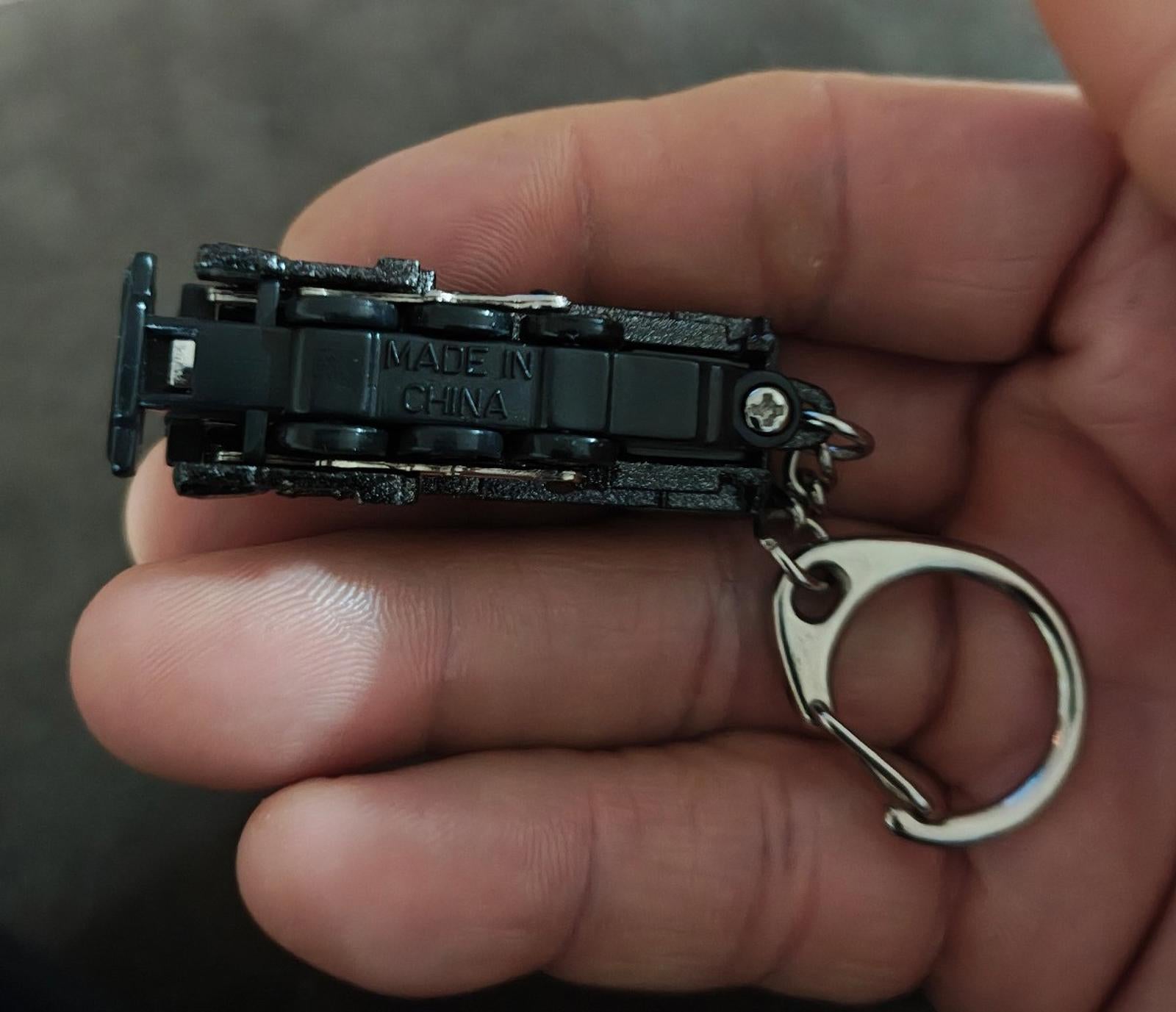 1970s Vintage Black Plastic USA American Locomotive 210 Keychain