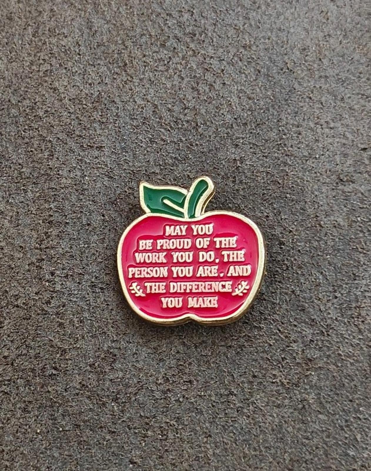 1980's Teacher Appreciation Gold Tone Enamel Pin