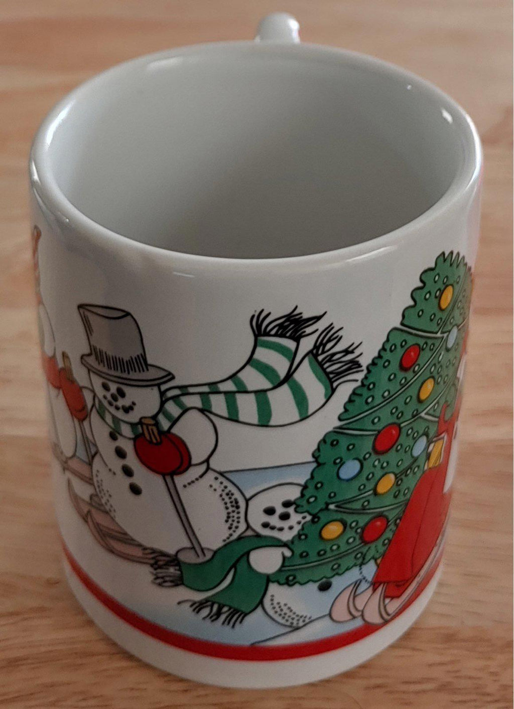 1990's Snowmen Sledding Coffee Mug