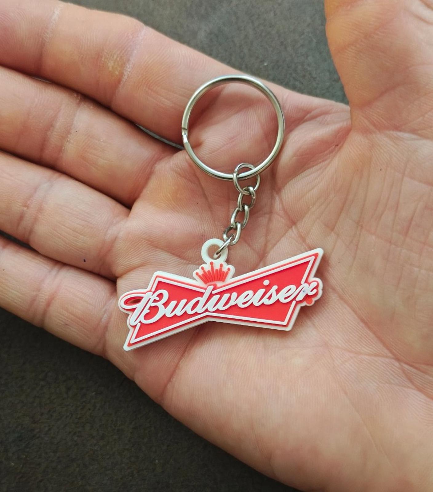 1990s Budweiser Bow Tie Logo Rubber Keychain