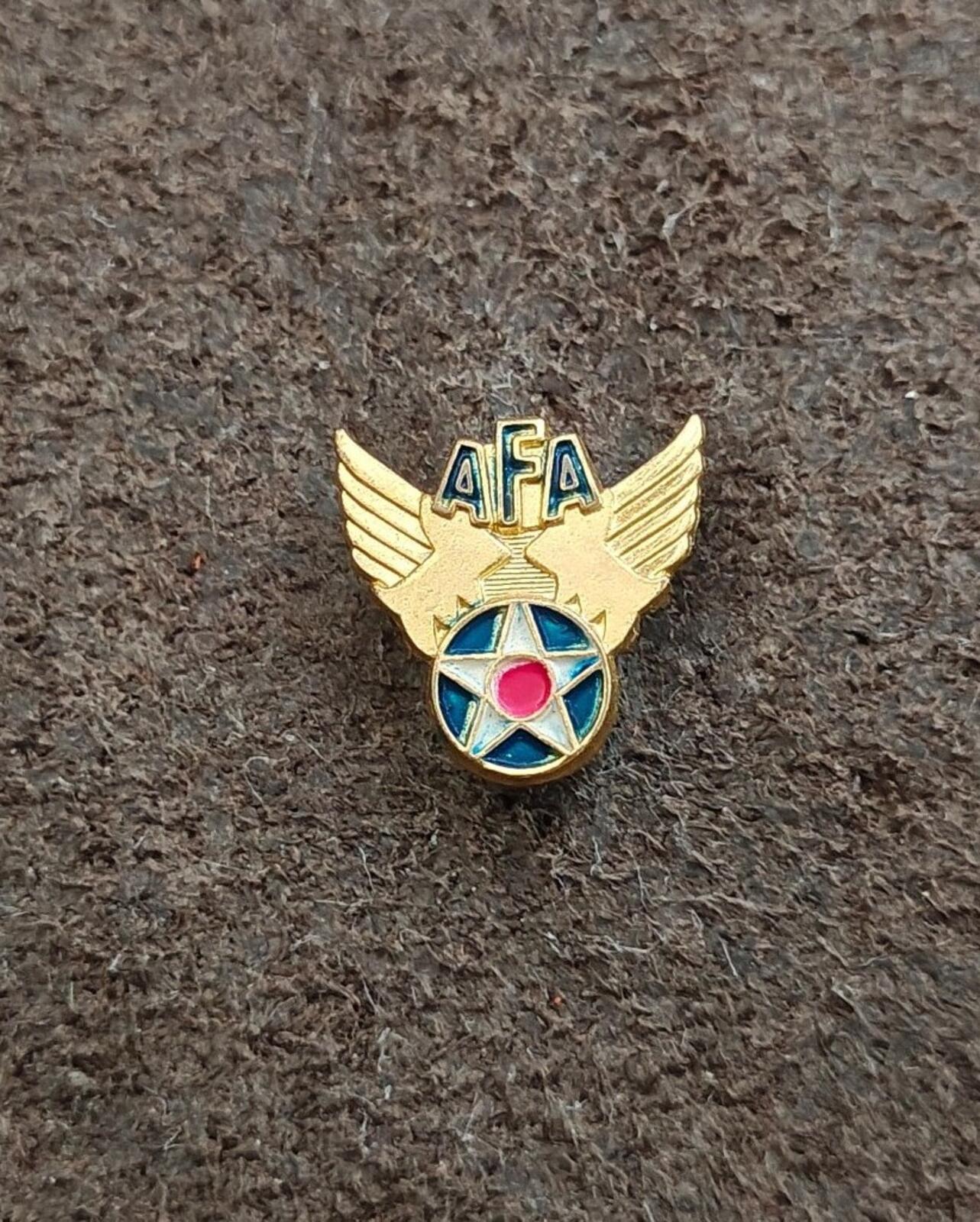 1940s Air Force Association (AFA)  Winged Star Gold Tone Enamel Pin