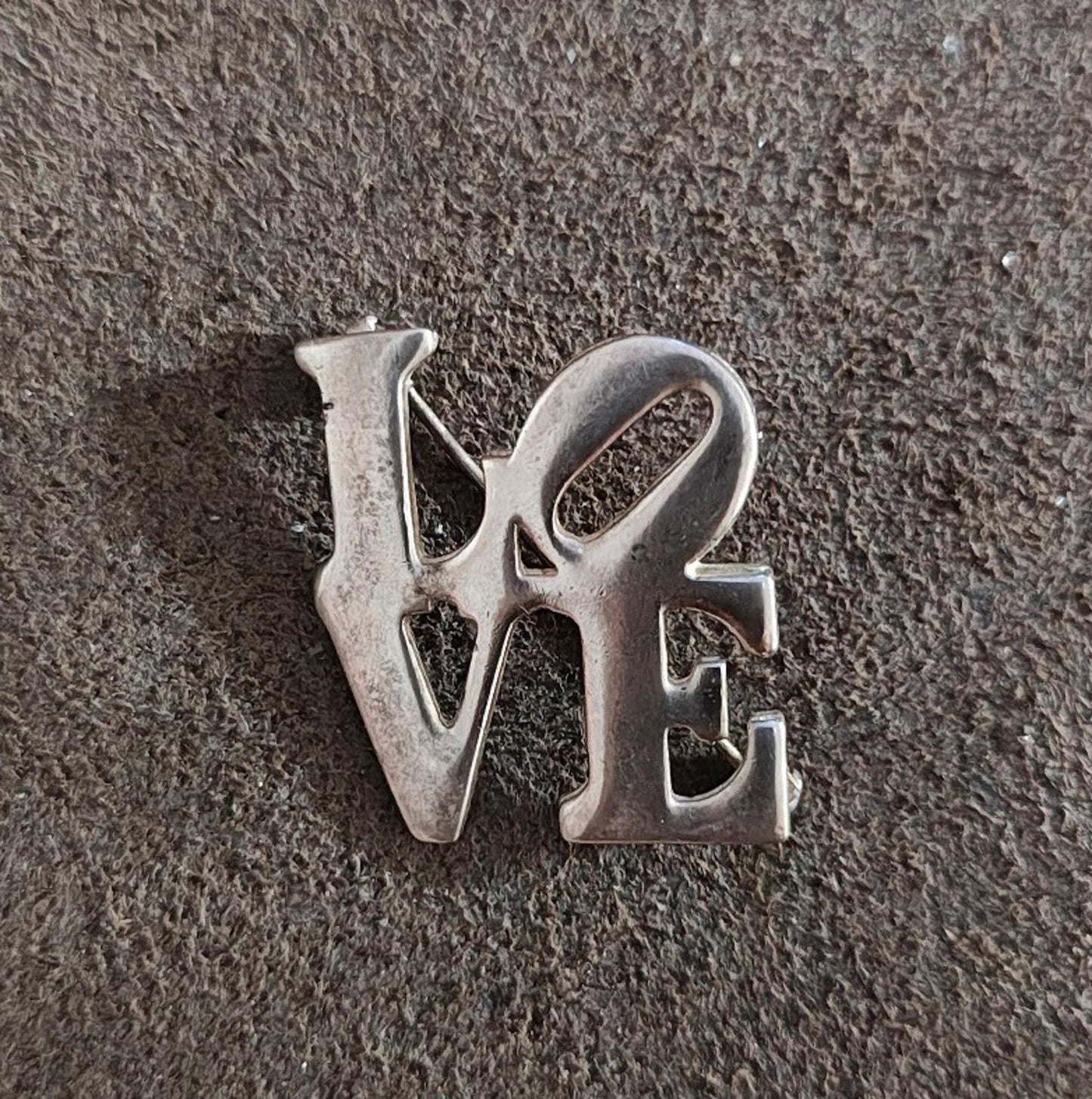 1970'ss Silver Tone Love Pin Brooch