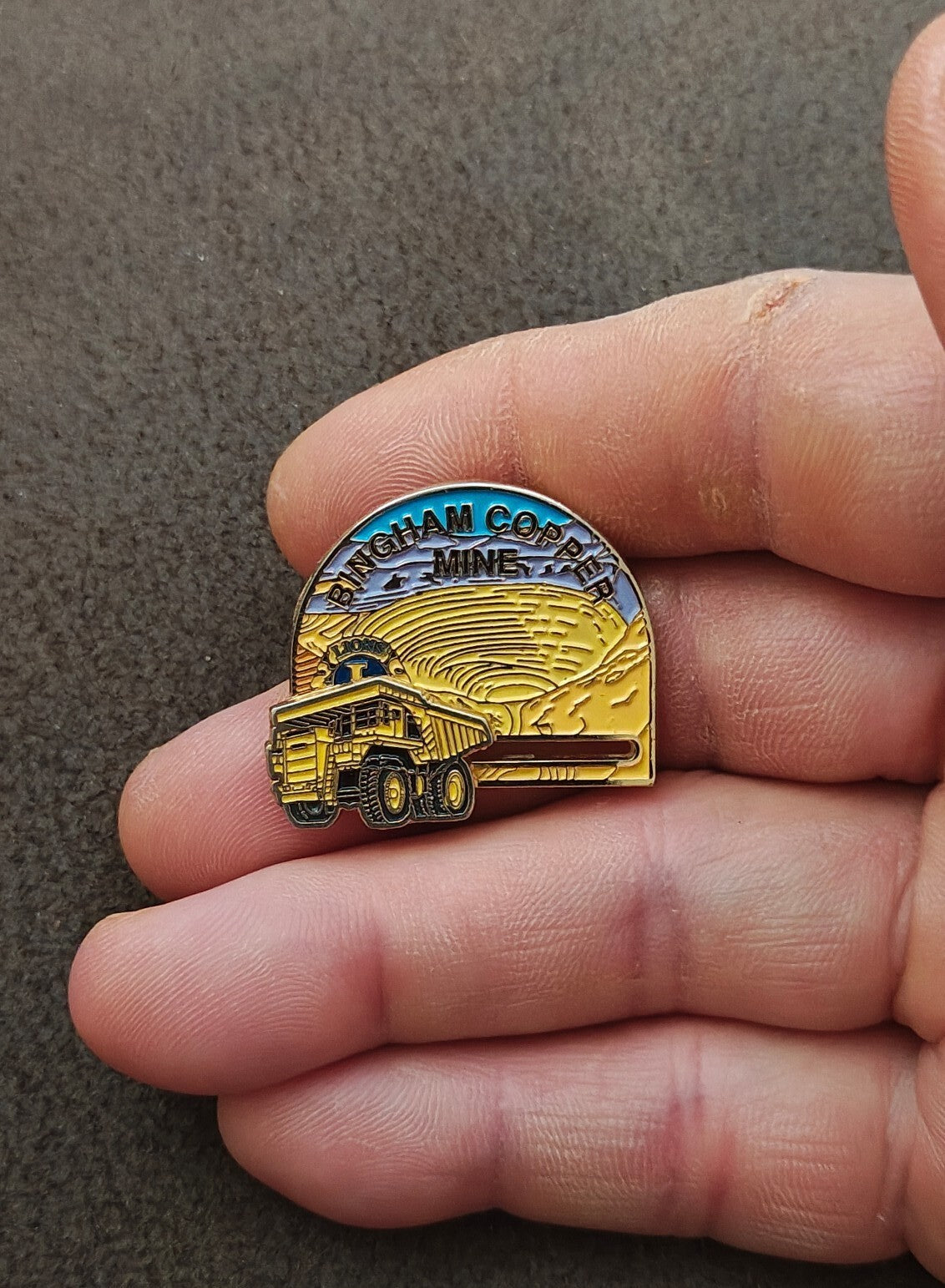 80s Bingham Copper Mine Utah Haul Truck Souvenir Pin
