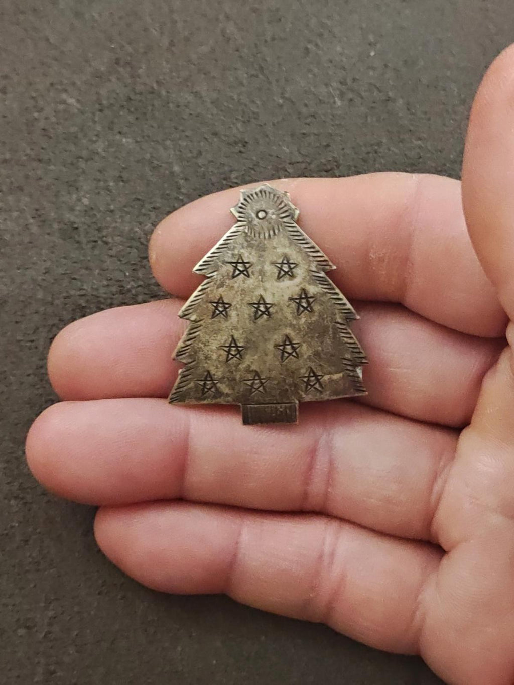 1970s Silver Tone Christmas Tree Brooch