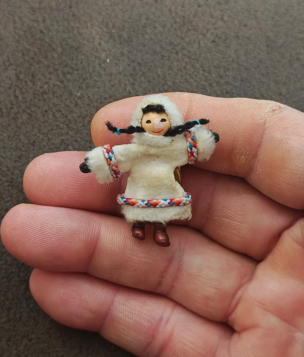 1990s Alaskan Inuit Souvenir Doll Pin