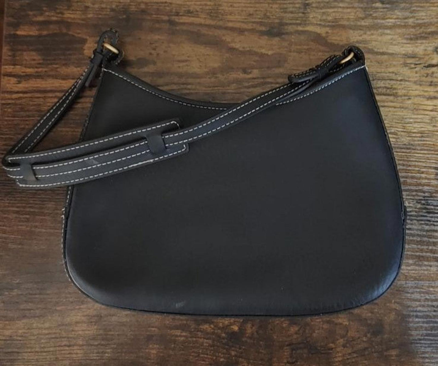 Nice Stitched Black Shoulder Bag/Purse