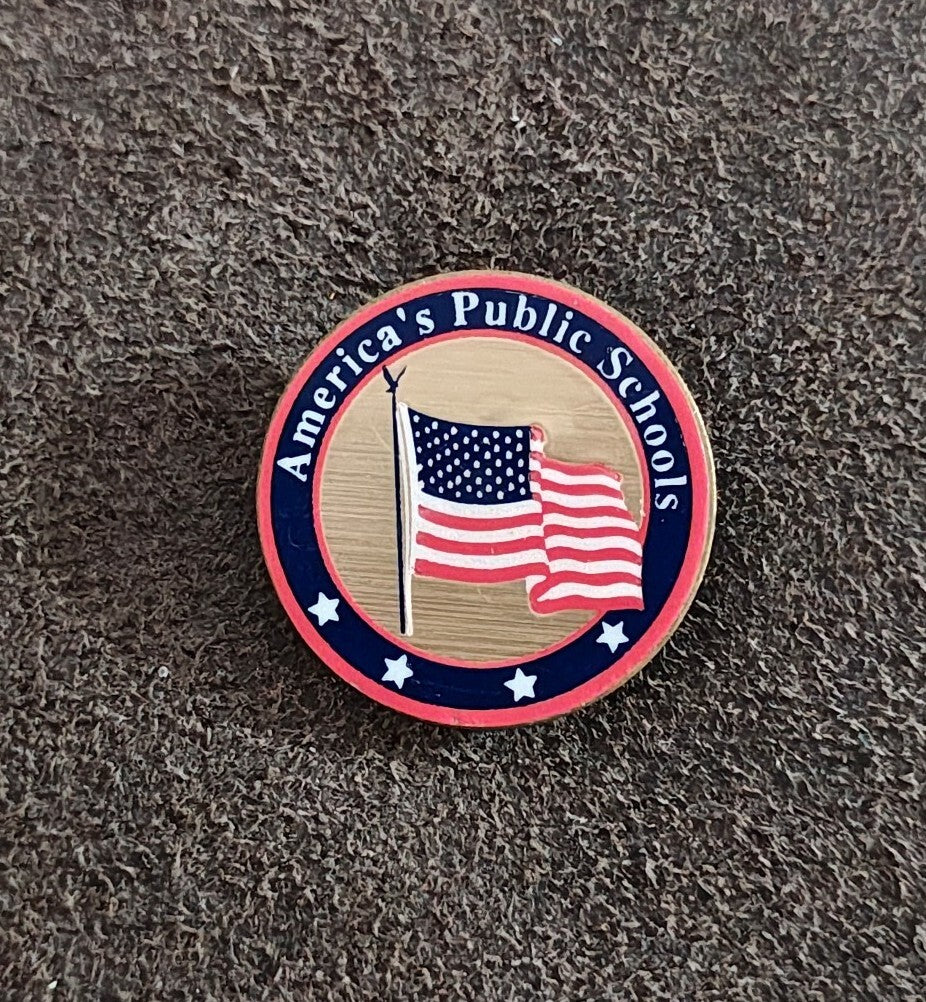1980s America's Public Schools" Gold Tone Enamel Pin