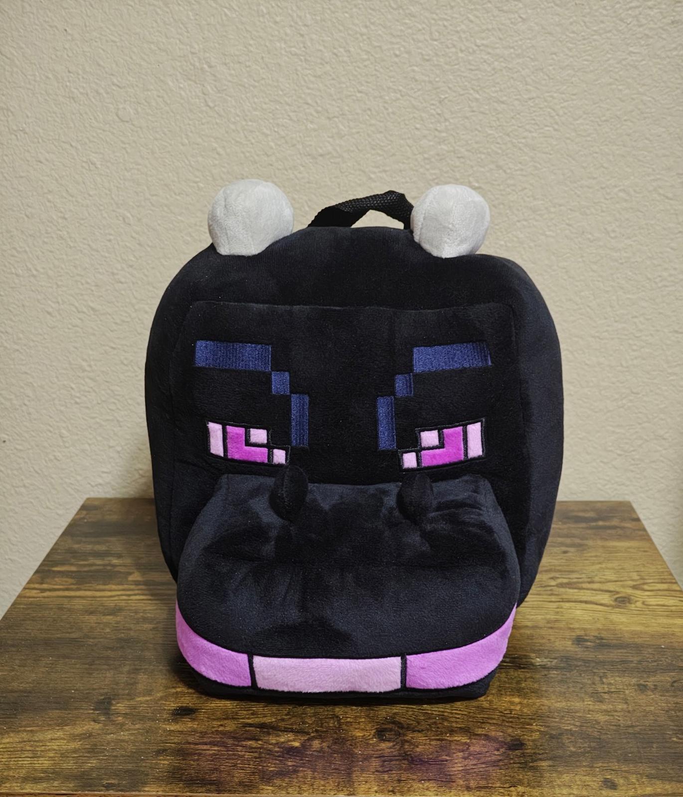 Minecraft Boys Ender 12.5" Black Plush  Backpack NWT