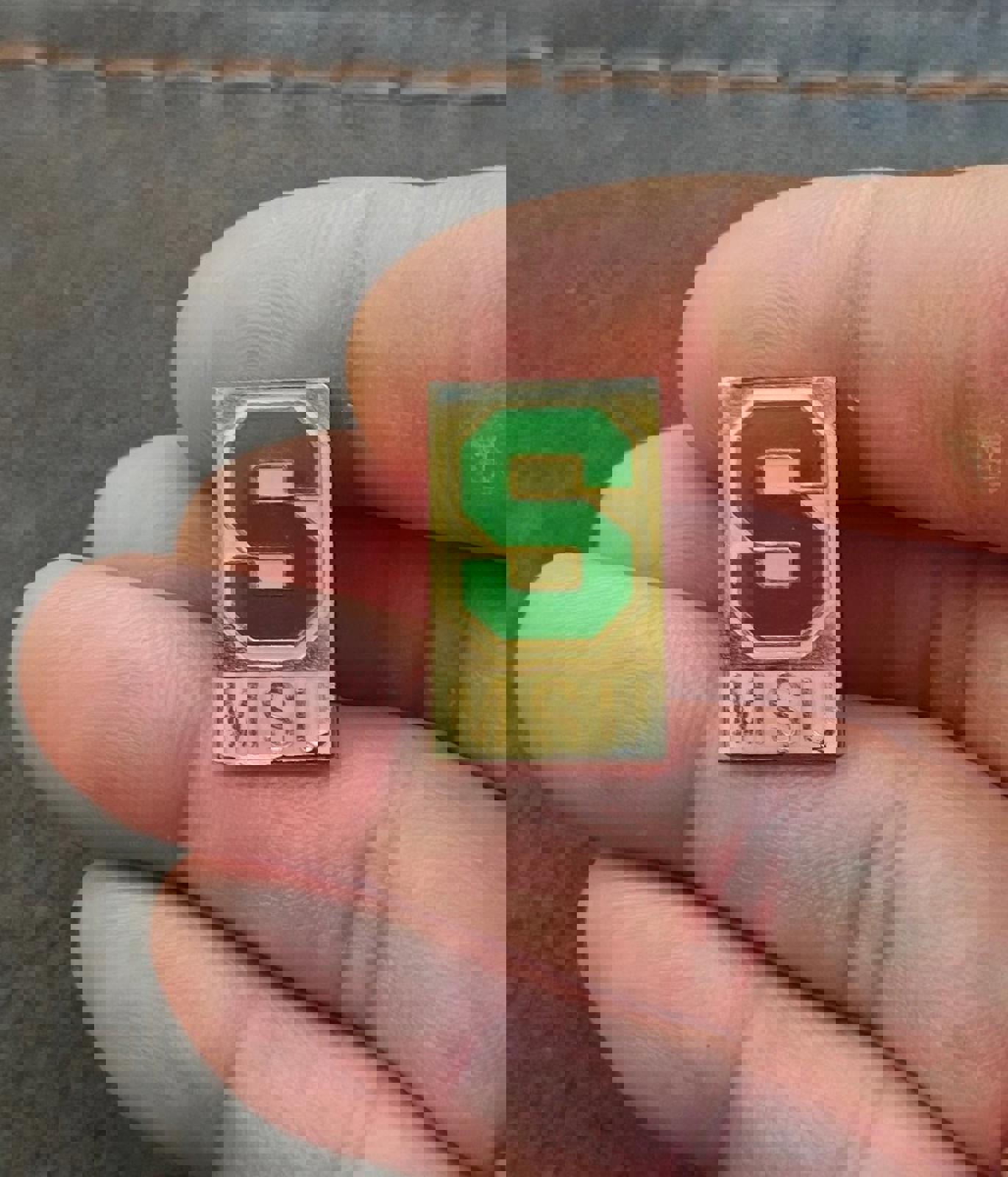 1990's Michigan State Spartans (MSU) Gold Tone Enamel Pin