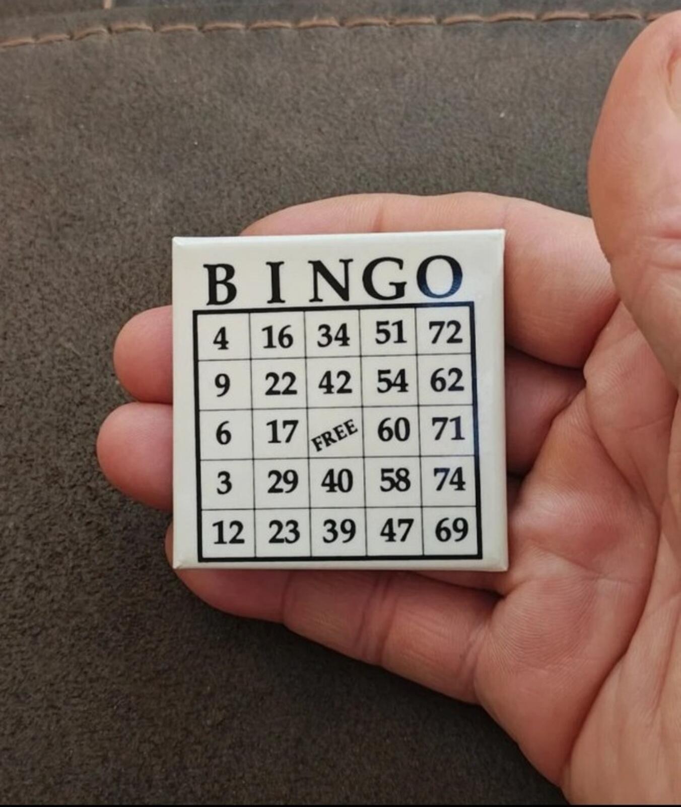 1993 Black & White Bingo Card Metal Magnet/Refrigerator Magnet