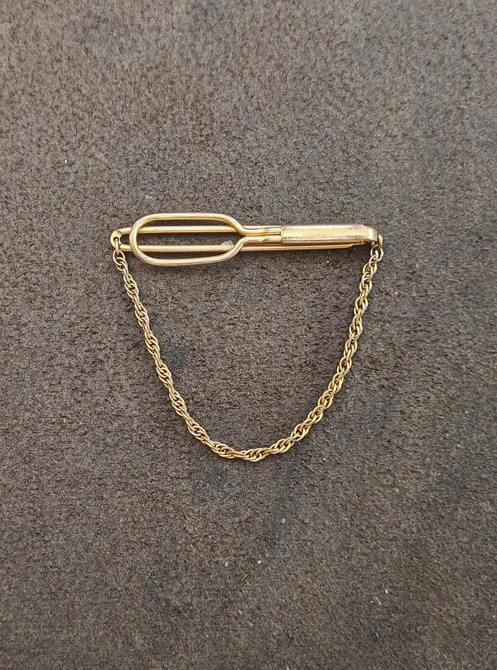1930s Signed Swank Art Deco Style Gold Tone Tie Bar/Tie Clip