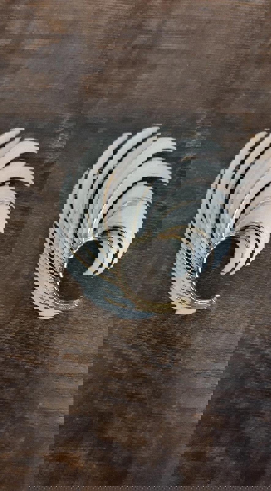 1970's Signed Lisner White Enamel Gold Tone Feather Brooch