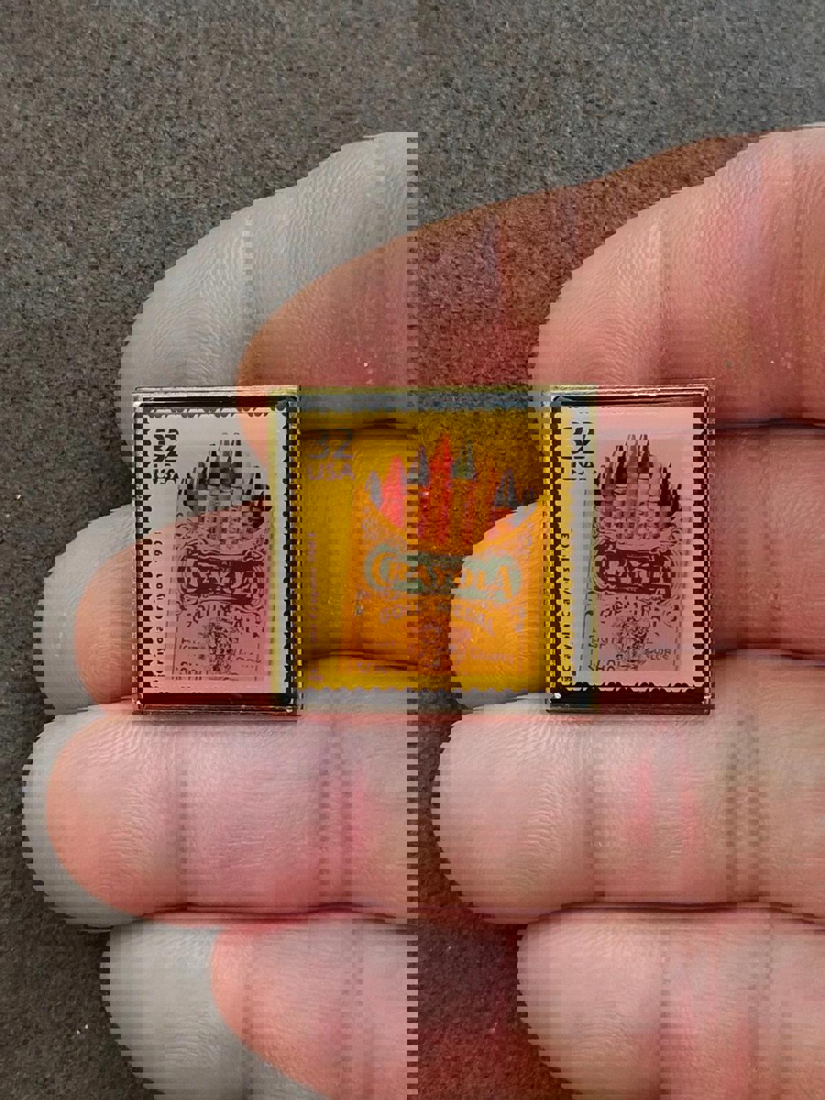 1998 Crayola Crayons 32-cent USPS Postage Stamp Gold Tone Pin