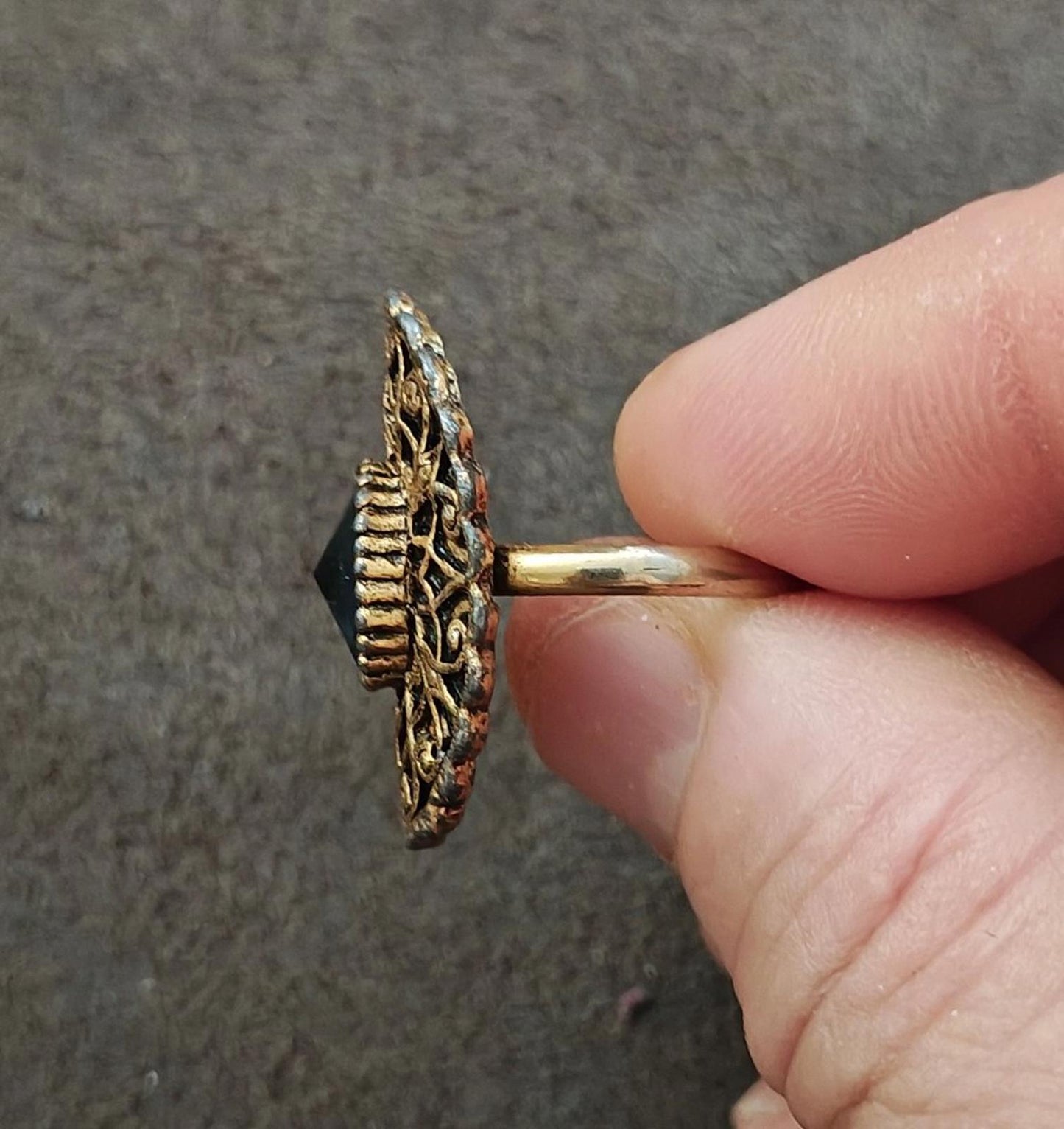 1980’s Blue Filigree Adjustable Statement Ring