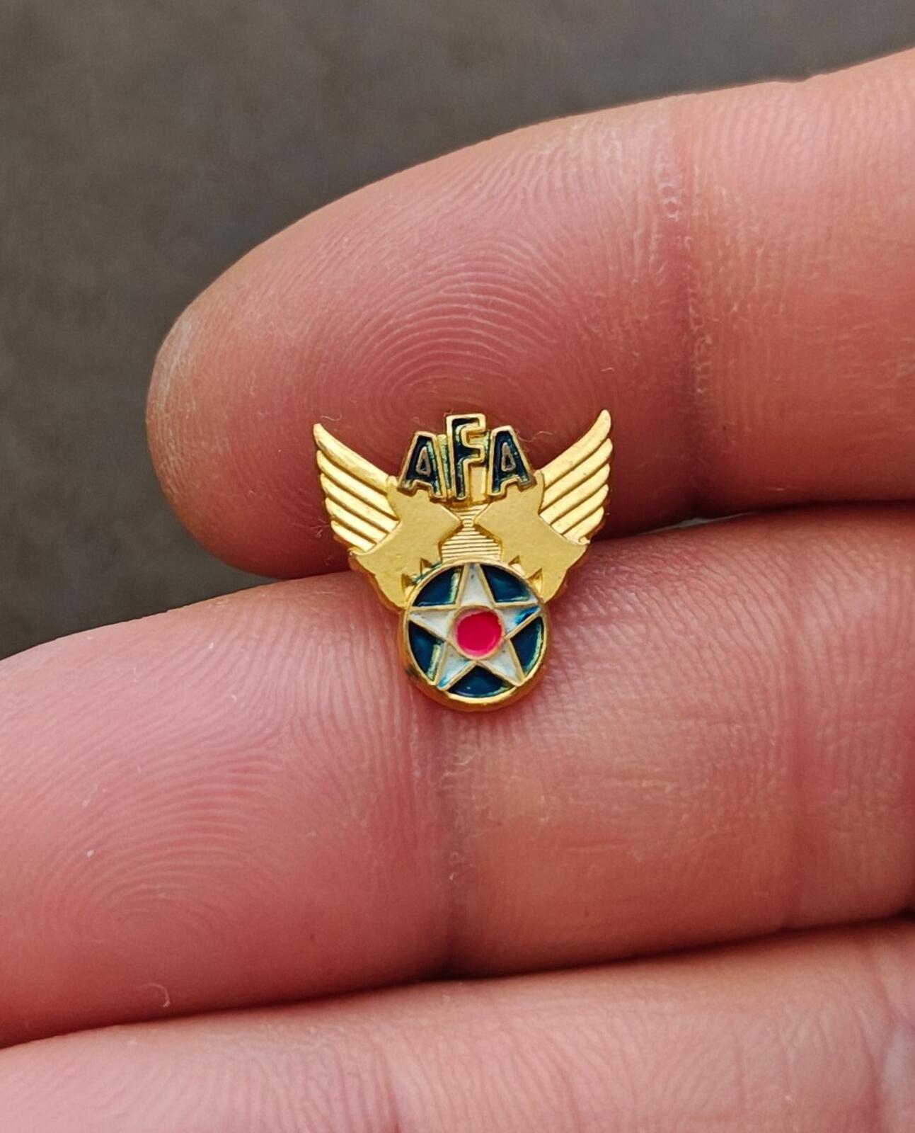 1940s Air Force Association (AFA)  Winged Star Gold Tone Enamel Pin