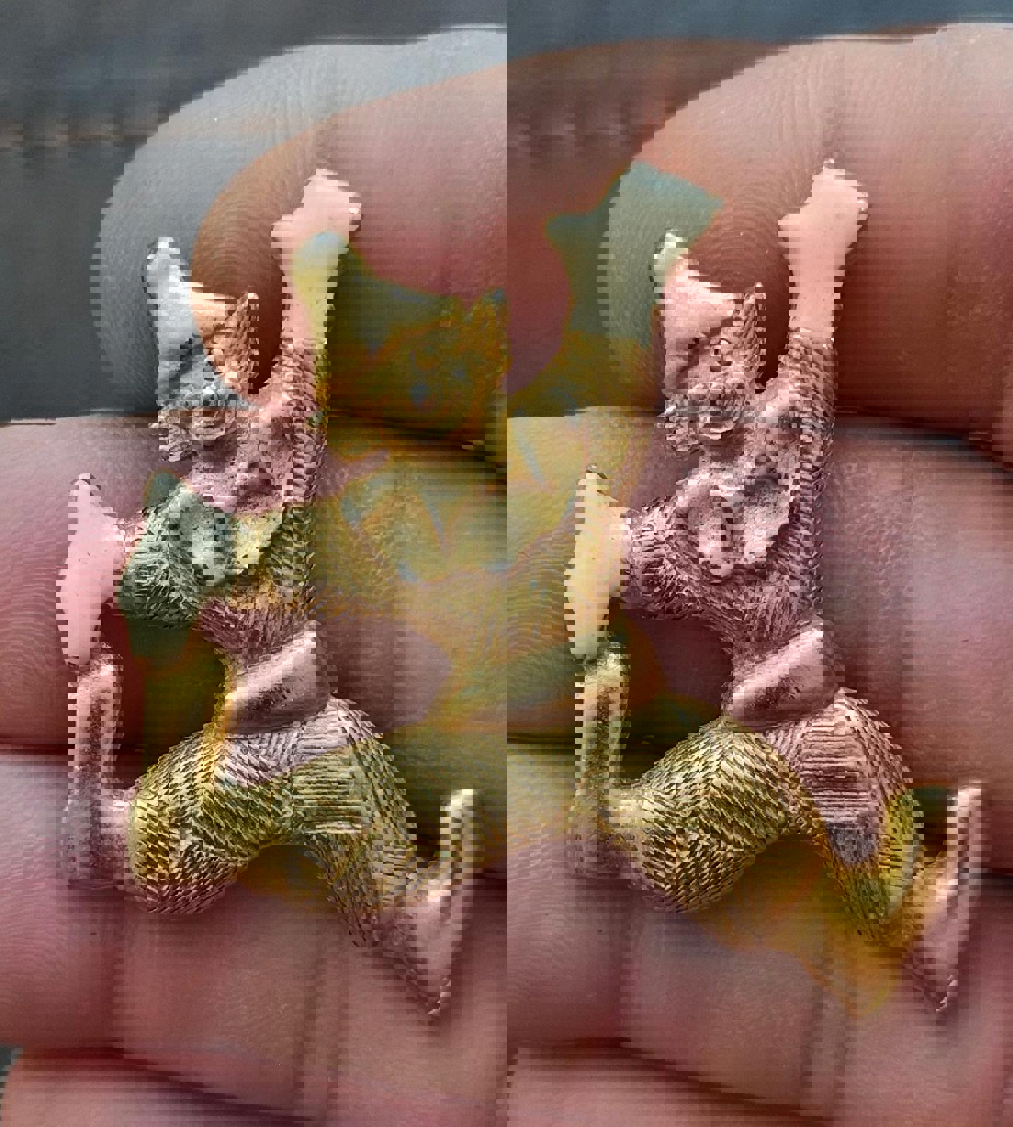 1980's Clowning Around Gold Tone White Enamel Pendant