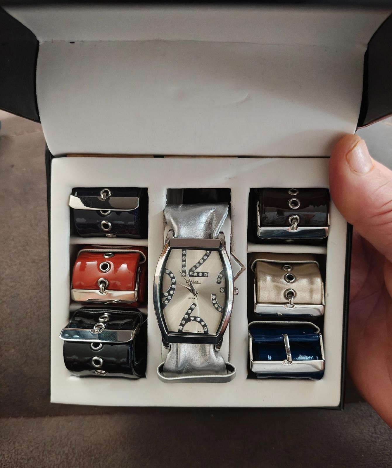 Kessaris Interchangeable Ladies Quartz Watch Gift Set New