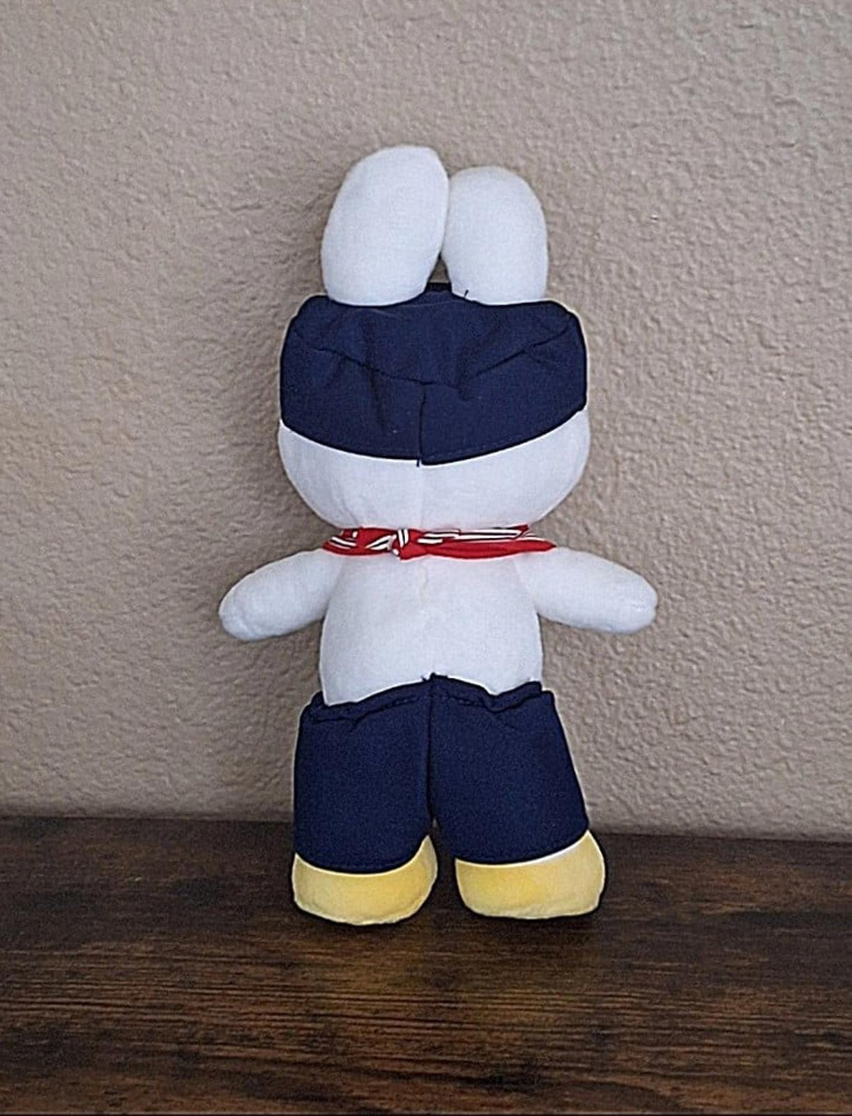 Cute Nijntje Miffy White Bunny Rabbit Blue Farmer Dick Bruna Soft Plush.