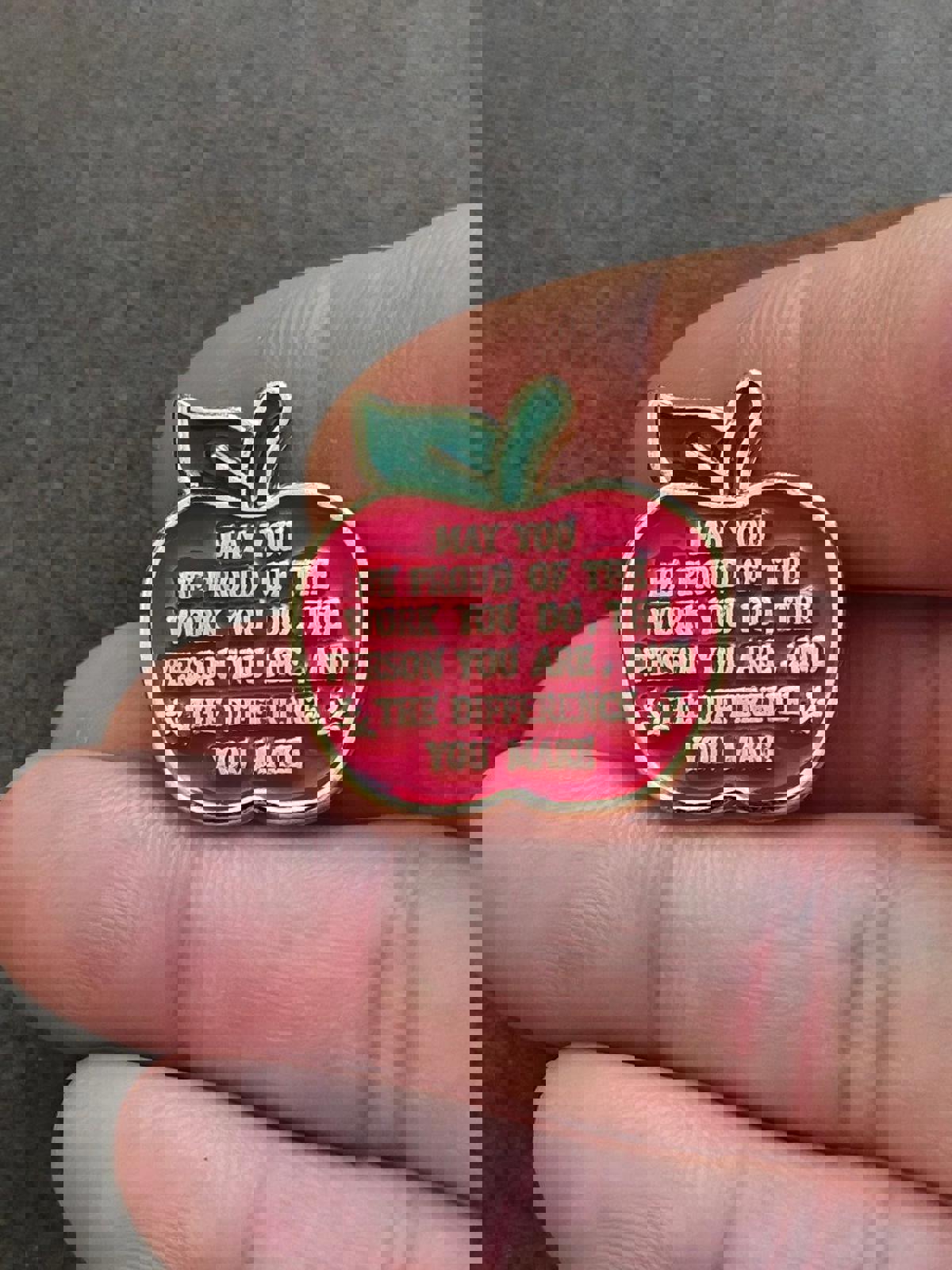 1980's Teacher Appreciation Gold Tone Enamel Pin