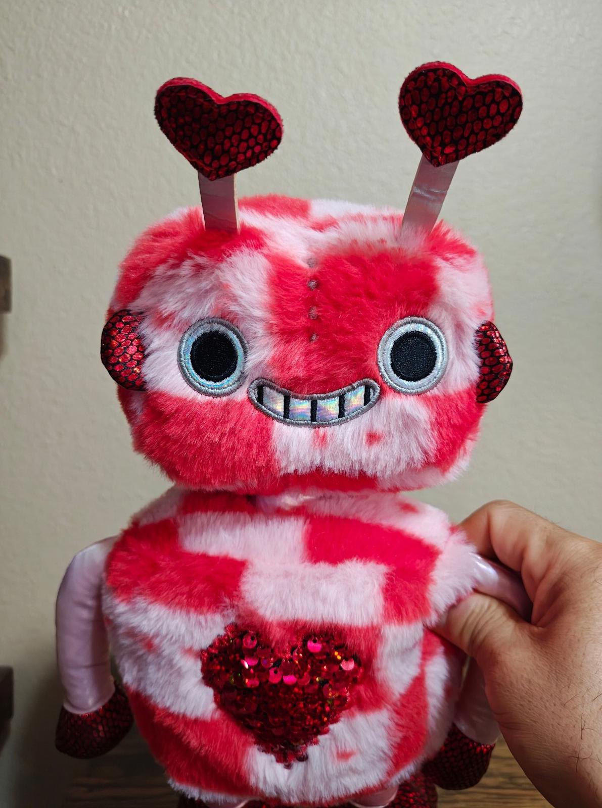 Red Robot Valentine Tech Love Sequin Heart Anniversary Plush