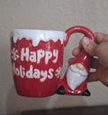 Happy Holidays Gnome 16 oz Ceramic Red Mug