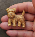 1940s/50s Articulated Head Molded Textured Terrier Brooch