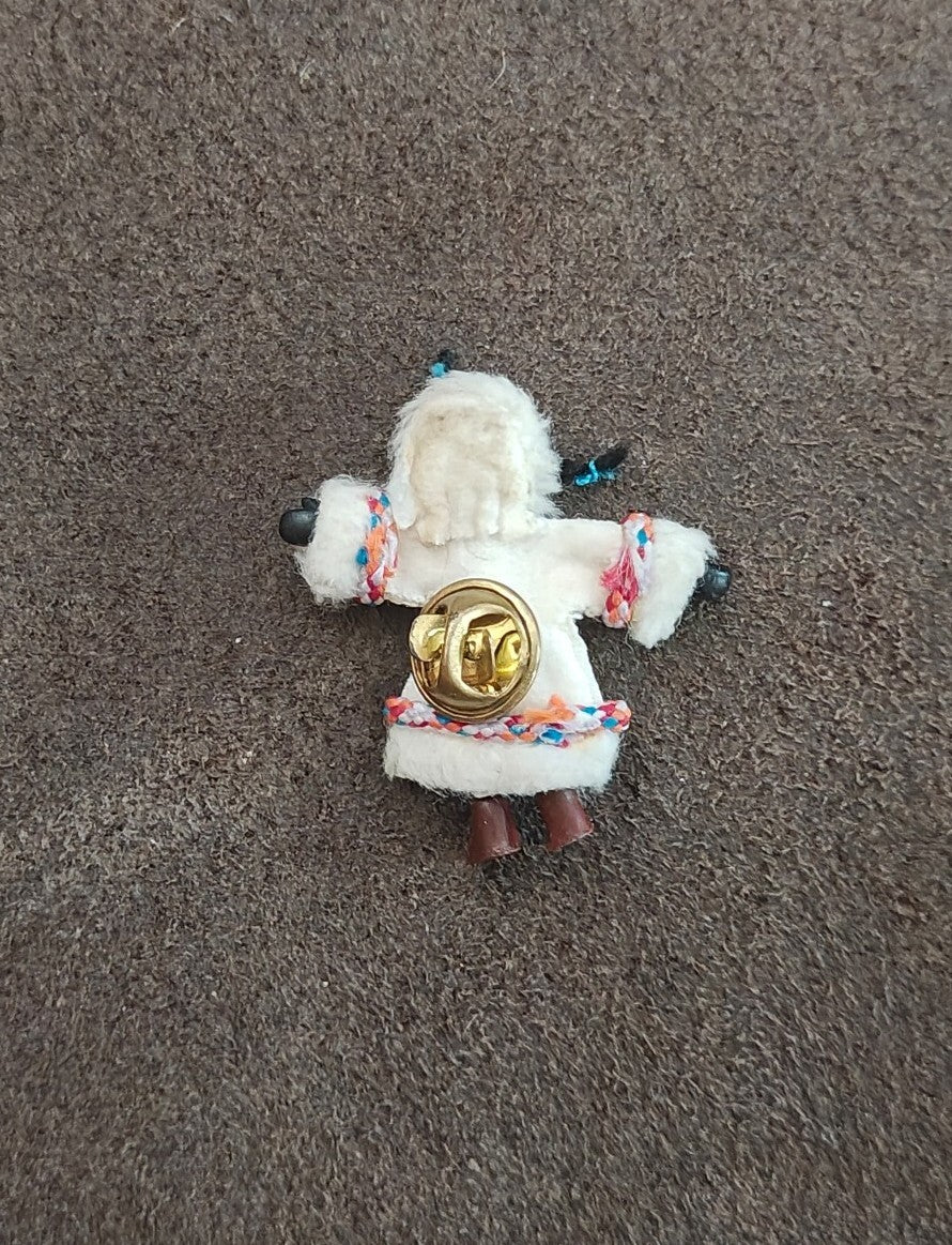 1990s Alaskan Inuit Souvenir Doll Pin
