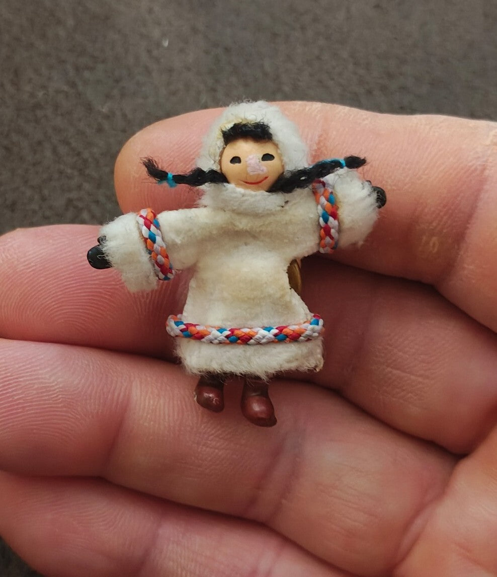 1990s Alaskan Inuit Souvenir Doll Pin