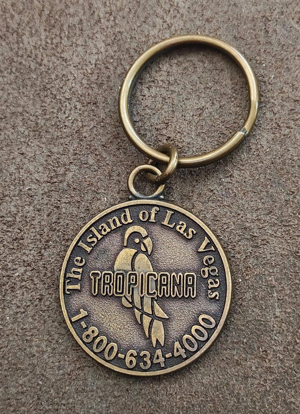 1990s Vintage Tropicana Hotel and Casino Las Vegas Brass Keychain