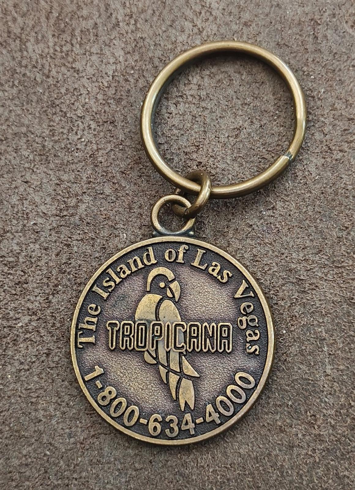 1990s Vintage Tropicana Hotel and Casino Las Vegas Brass Keychain