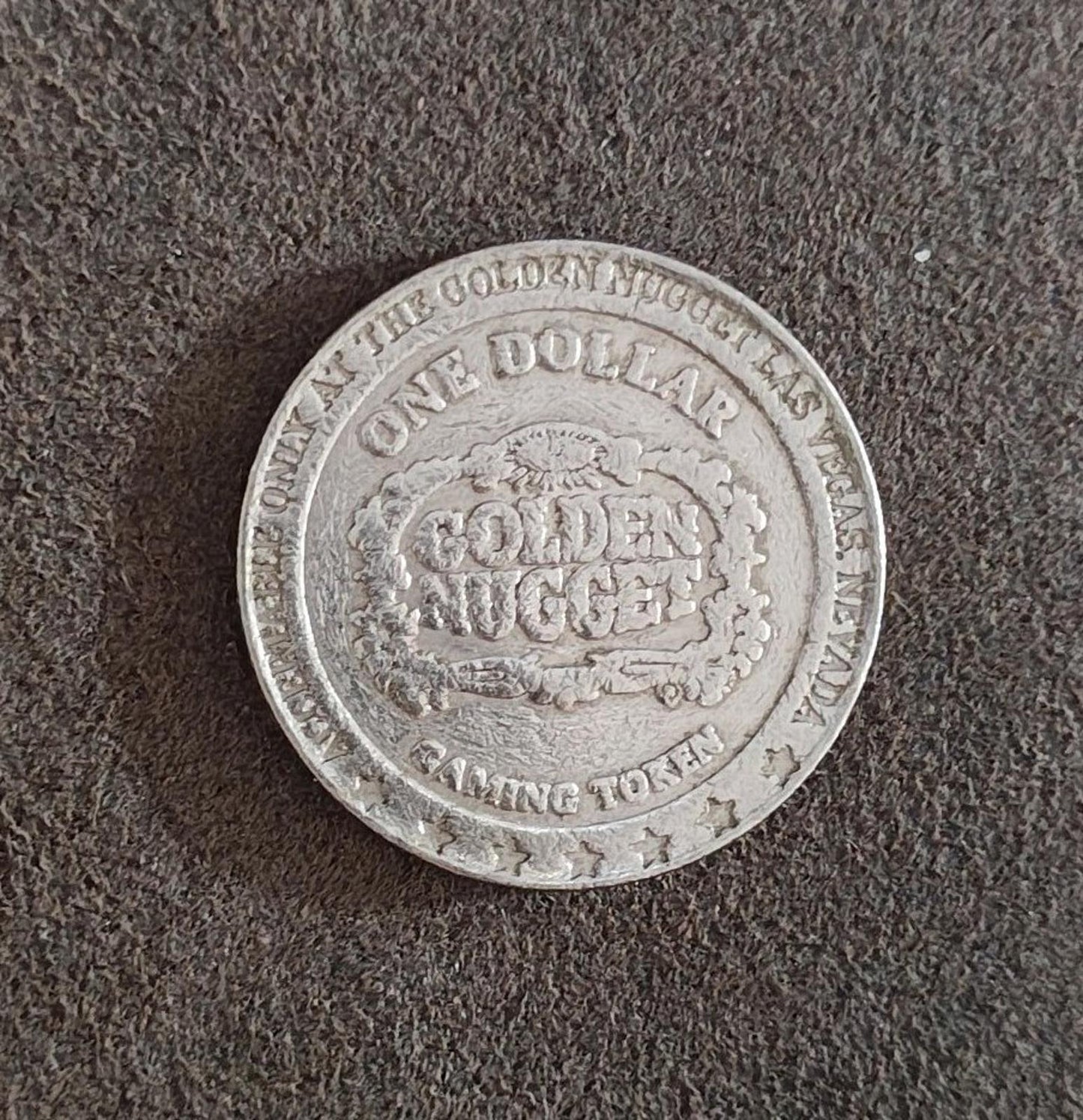 1990'a Golden Nugget Las Vegas Casino One Dollar Slot Token