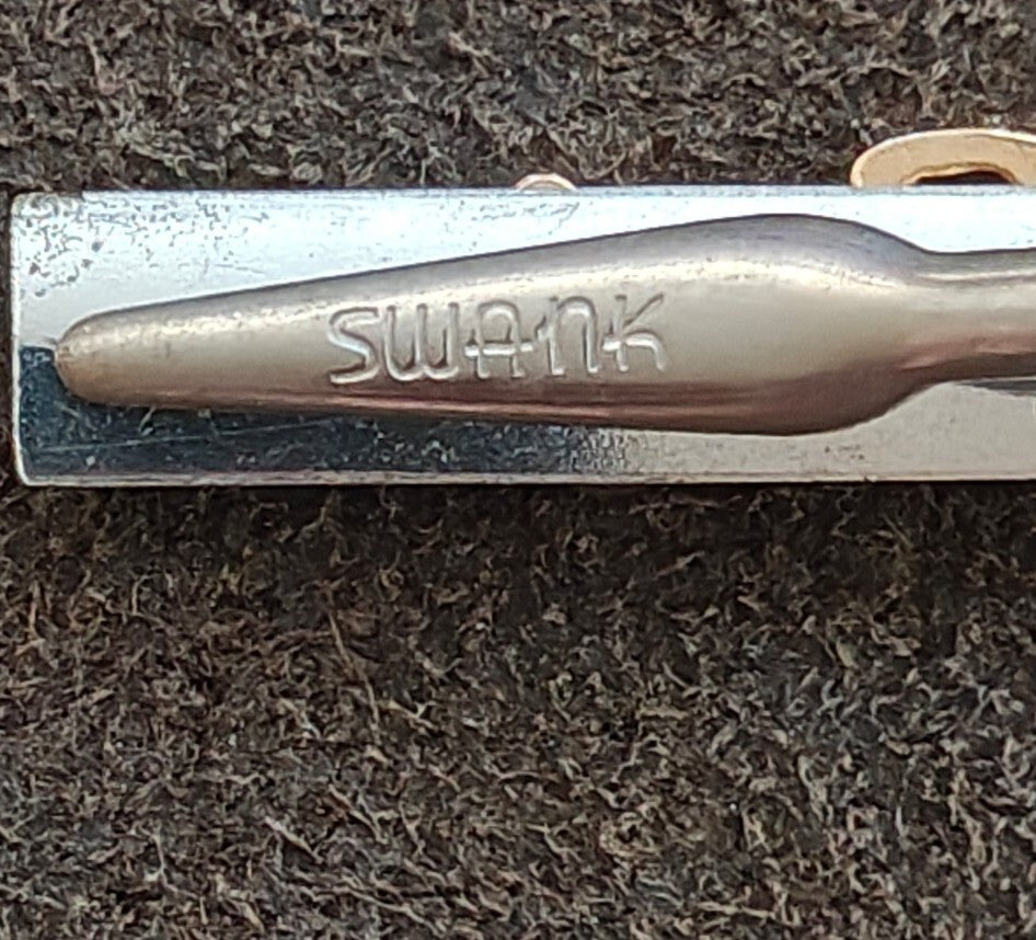 1950s/60s Rare Signed Swank Two Tone 3D Name "Bob" Tie Clip