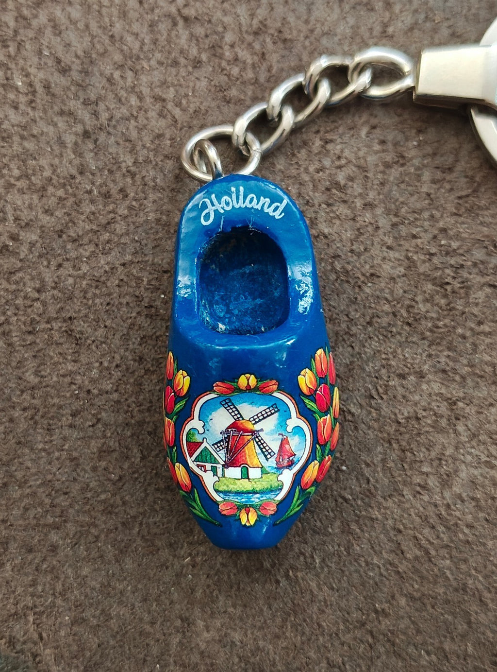 Traditional Hand painted Dutch Miniature Wooden Shoe (clog) Keychain
