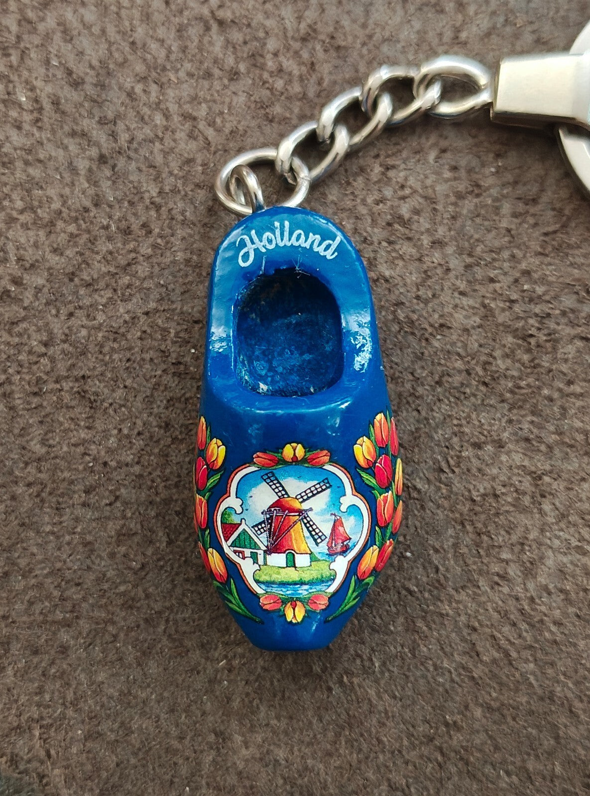 Traditional Hand painted Dutch Miniature Wooden Shoe (clog) Keychain