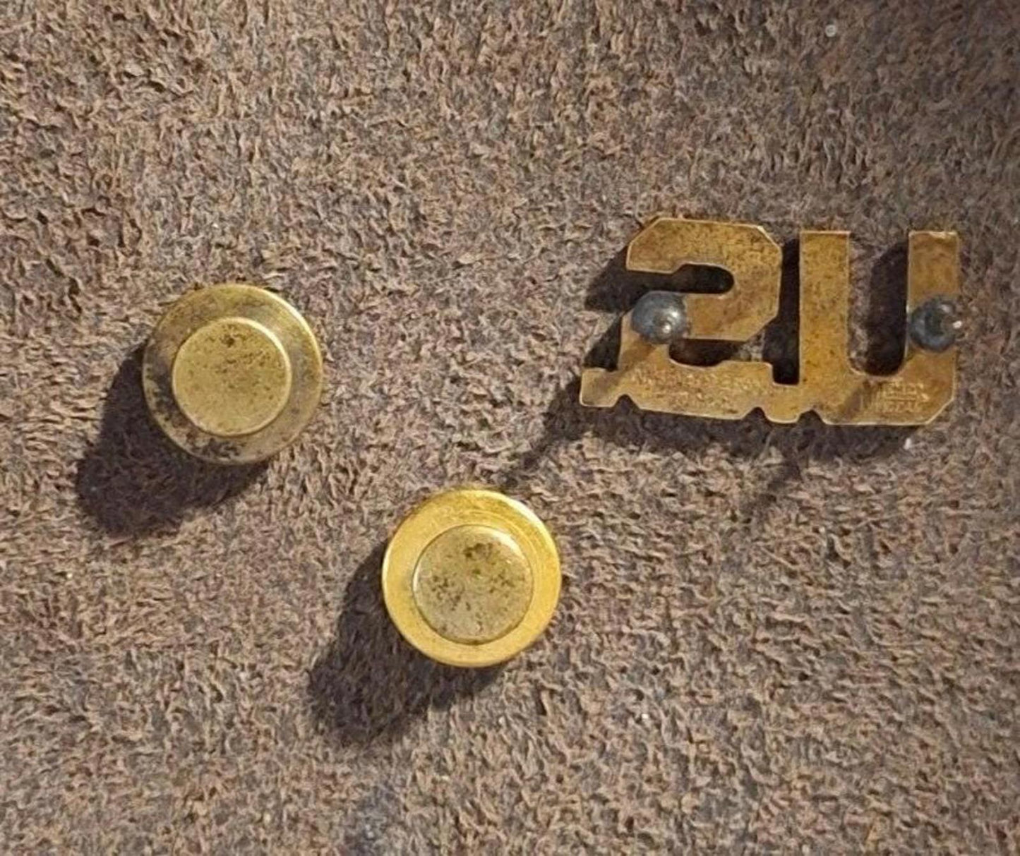 40s US Military Gold Tone Metal U.S. Initials Pin