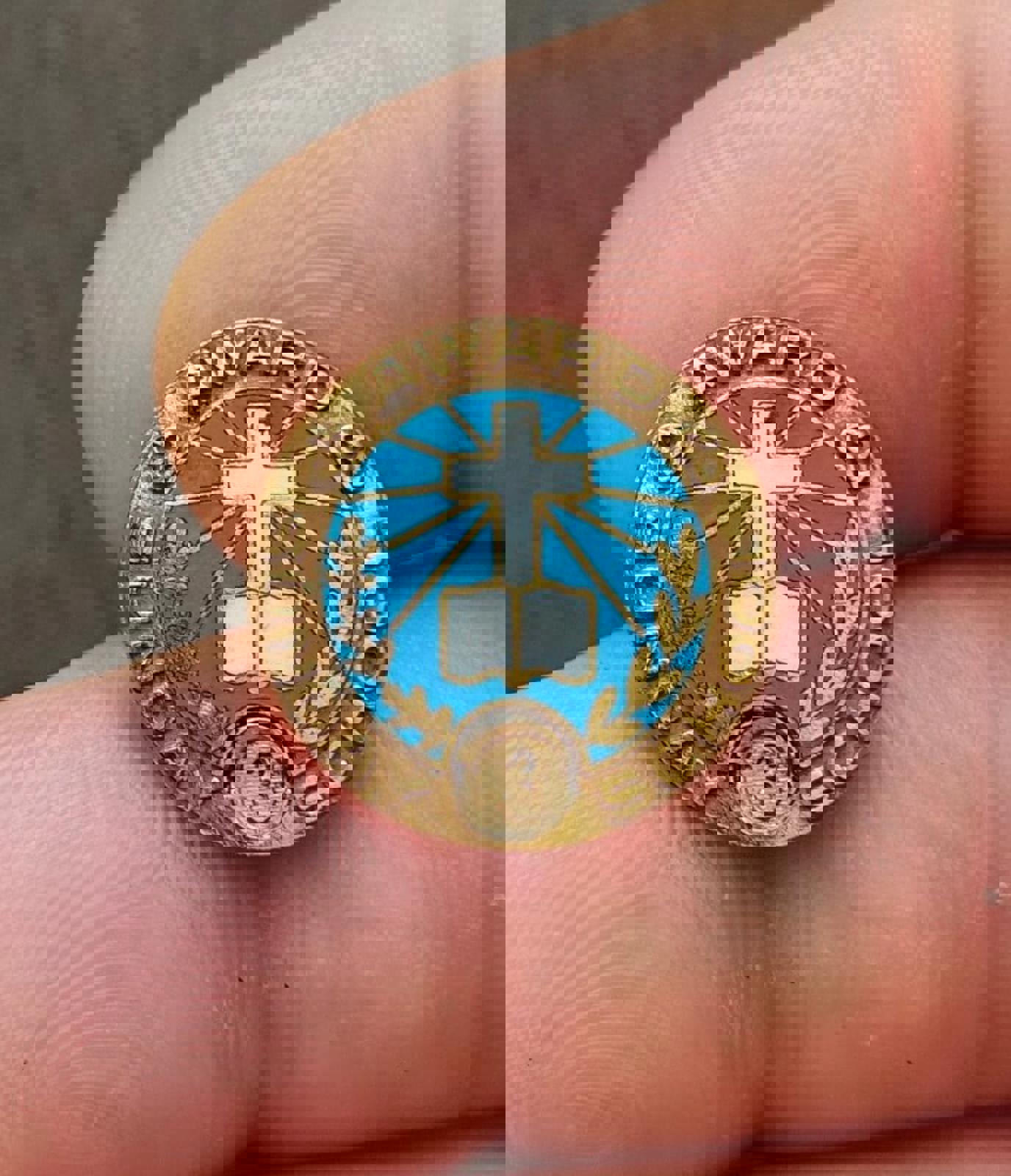 1950's/60's Vintage Sunday School Attendance Award Gold Tone Pin