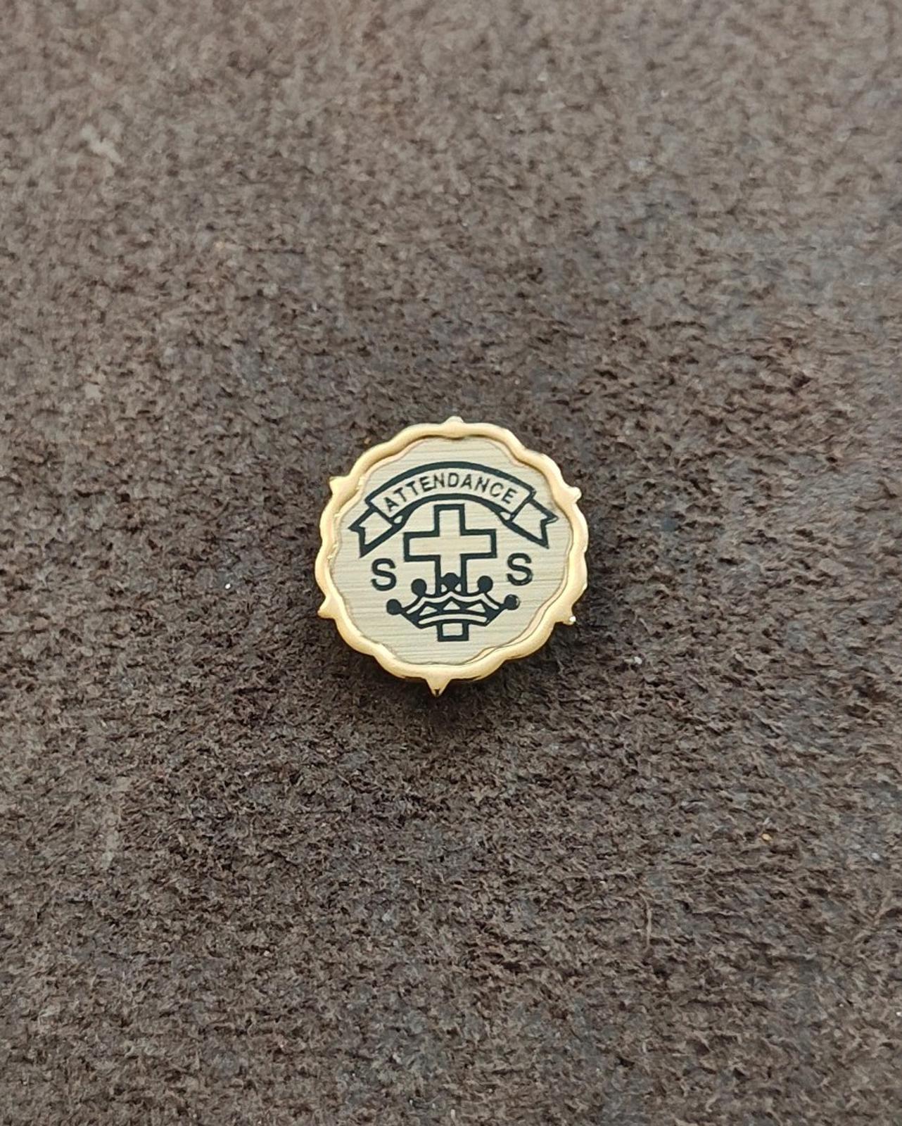 Vintage Sunday School Attendance Gold Tone Pin